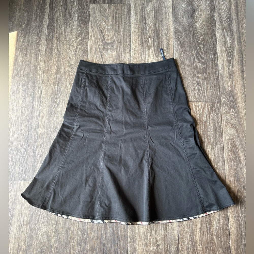 Burberry Black Skirt with Plaid Accent
